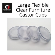 CASTOR CUPS LARGE CLEAR