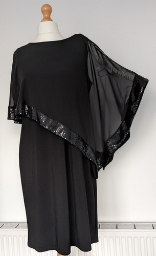 Richards black cape shift - black,