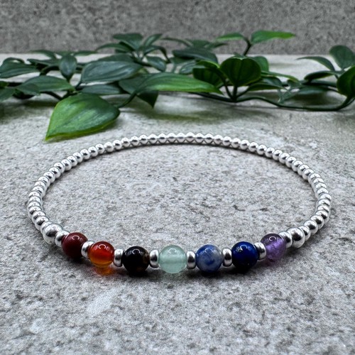 Chakra gemstone bracelet with - gemstone,