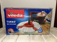 NEW Vileda Turbo Microfibre 3in1 Spin Mop & Bucket Set Box Telescopic Pole HQ UK