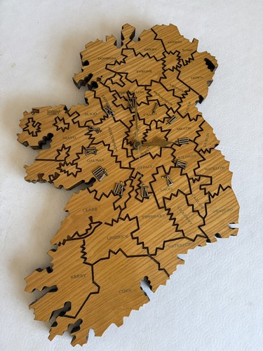 Rare map ireland wooden - of,