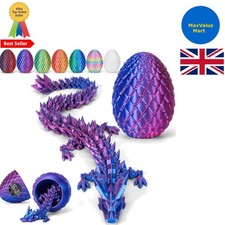 Creative Laser Violet Dragon Egg with Articulated Dragon - Perfect for Fidgeting