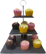 3 SQ Tier Natural Slate Cake