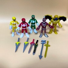 5pcs Fisher Imaginext Power Ranger Green Red Yellow Ranger Goldar Lord Figures