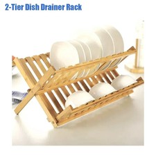 Folding Dish Drainer Wooden 2
