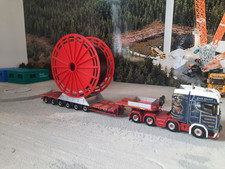 1:50 Scale Large Cable Drum. Red. 3D Printed. Nooteboom Truck Load. WSI