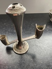 Grenadier Silver Plated Table Piece. Vase And 2 Candle Holders.