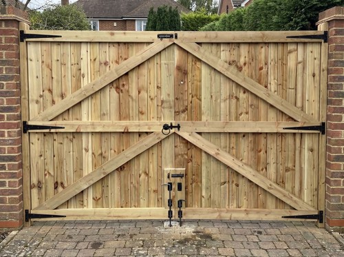 Wooden driveway gates - wooden, heavy