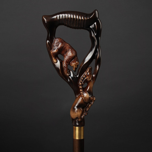 Walking cane forest - forest, carved
