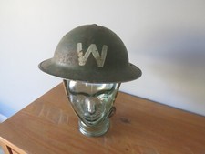 WW 2 BRITISH BRODIE IRISH WARDEN HELMET WITH LINER BMB 1939 & CHIN STRAP