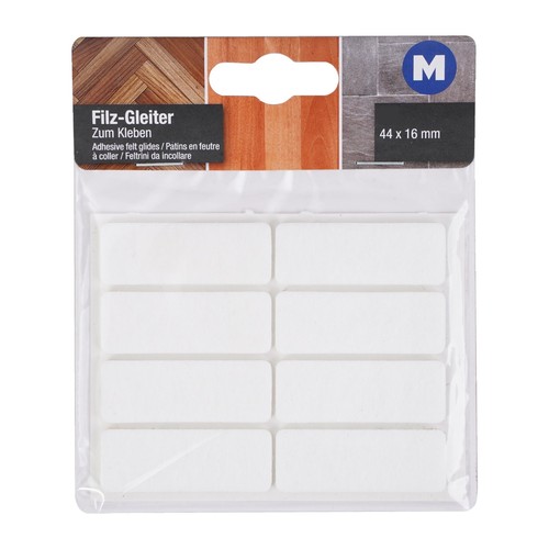 80x felt gliders white - gliders,