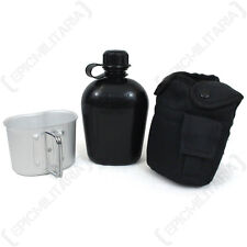 Black Water Bottle With Cup