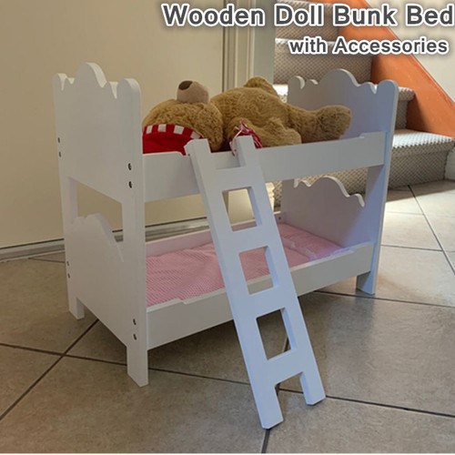 Large wooden doll bunk bed - wooden,