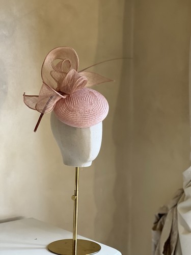 Blush pink hat fascinator - hat,