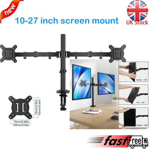 Double twin arm desk - twin, mount