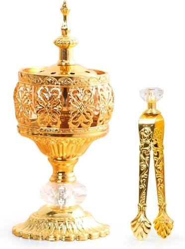 Gold incense burner holder - incense,