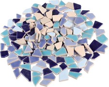 STOBOK Ceramic Mosaic Blue and White Broken Pottery Stained China Tiles Mosaic 
