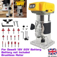 Cordless brushless Compact Router for DeWalt 18V 20V Battery for Woodworking UK