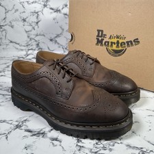 DR MARTENS Brown 3989 Brogue Leather Shoes SIZE UK8 EU42 BNIB Crazy Horse