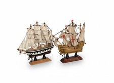 Set of 2 Wooden Sailing Ship