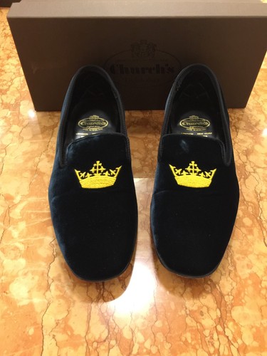 Church green velvet slippers - velvet,