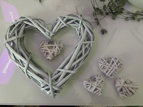 Wicker heart wreath rattan - heart,
