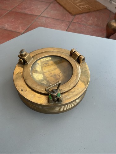 Vintage old solid brass boat - old,