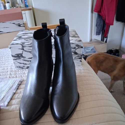 Pair black leather moda - leather, in