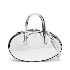 SIMONE ROCHA Womens Egg Mirror Leather Case Mini Crossbody Bag Metallic RRP595
