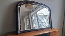 Original Antique Victorian Circa 1880 Mahogany  Overmantel Mirror