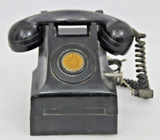 1965 Vintage Black Bakelite Desk Call, Dial Rotary Retro Landline TELEPHONE Old