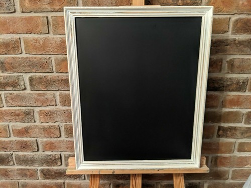 Distressed white ornate chalk - white,