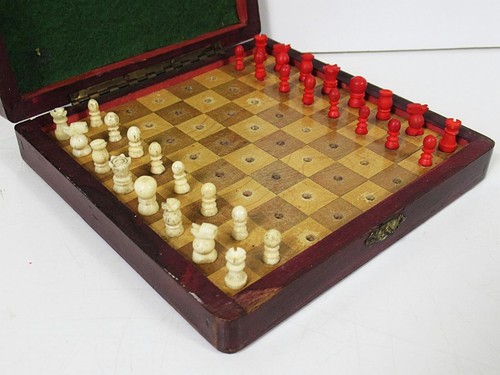 Antique french travel chess - antique,