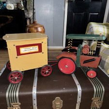 vintage wooden steam roller traction engine scratch built hand made with trailer