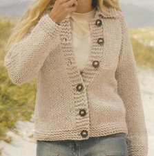 Knitting Pattern Ladies Very Chunky Cardigan/Hat Very Quick & Easy To Knit 32-42