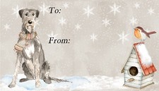 Irish Wolfhound Dog Christmas Labels - Peel Off (Set of 42) by Starprint