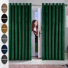 Pair Velvet Curtains Eyelet