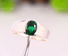 Emerald Gemstone Handmade Ring 925 Sterling Silver Men's Ring All Ring Size