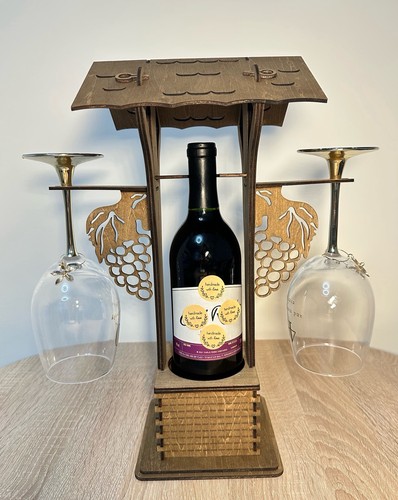 Wood wine bottle caddy - wine,