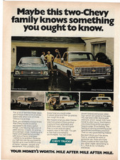 1976 Chevy Pickup Truck Squarebody Magazine Print Ad Advertisement 
