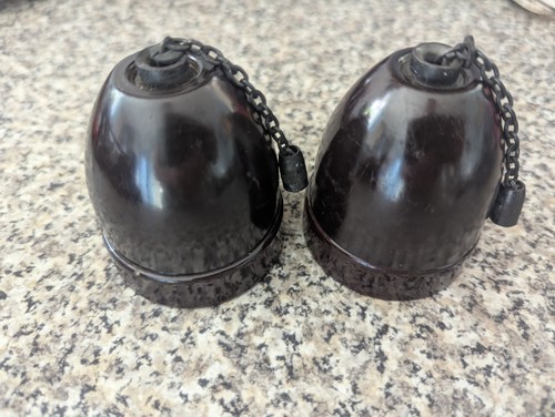 Vitreous pair brown bakelite - pair,