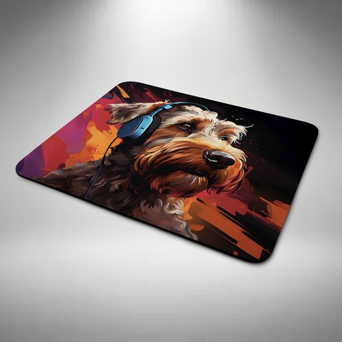 Airedale terrier mouse mat - terrier,