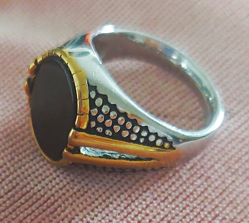 Men oval black onyx - men's, signet
