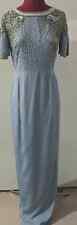 NEW Virgos Lounge Olivia Embellished Shoulder Maxi Dress Ice Blue UK Size 10