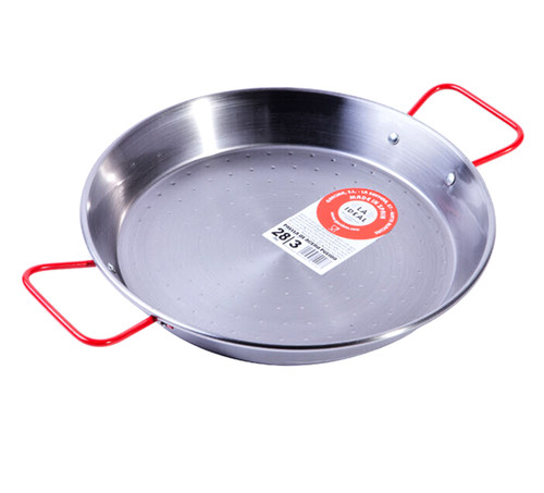 28cm polished steel paella pan - polished,
