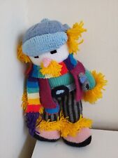 Vintage Hand Crafted Knitted Grandpa Scarecrow Doll Toy Plush Hand Made