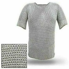 Medieval Butted Chain Mail Haubergeon Aluminum Chainmail Shirt Reenactment