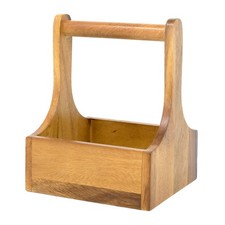 Acacia Condiment Holder Tabletop Caddy with Handle Condiments Storage Organiser