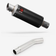 Lextek Stainless Steel GP8C Carbon Fibre Exhaust 240mm with Link Pipe Silencer
