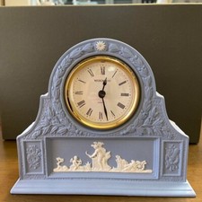 Wedgwood Jasper Pale Blue Mantle Clock Mantork with Box UNUSED